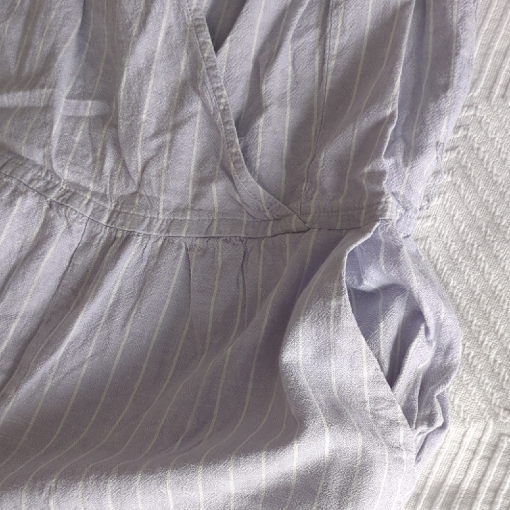 Old Navy Light Purple / Lavender Pinstripe Ruffled Jumpsuit - Picture 8 of 8